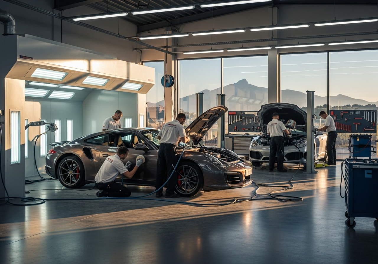 Descubre qué características debe tener un taller para ser considerado el mejor en reparación de chapas y pinturas en Marbella y sus alrededores.